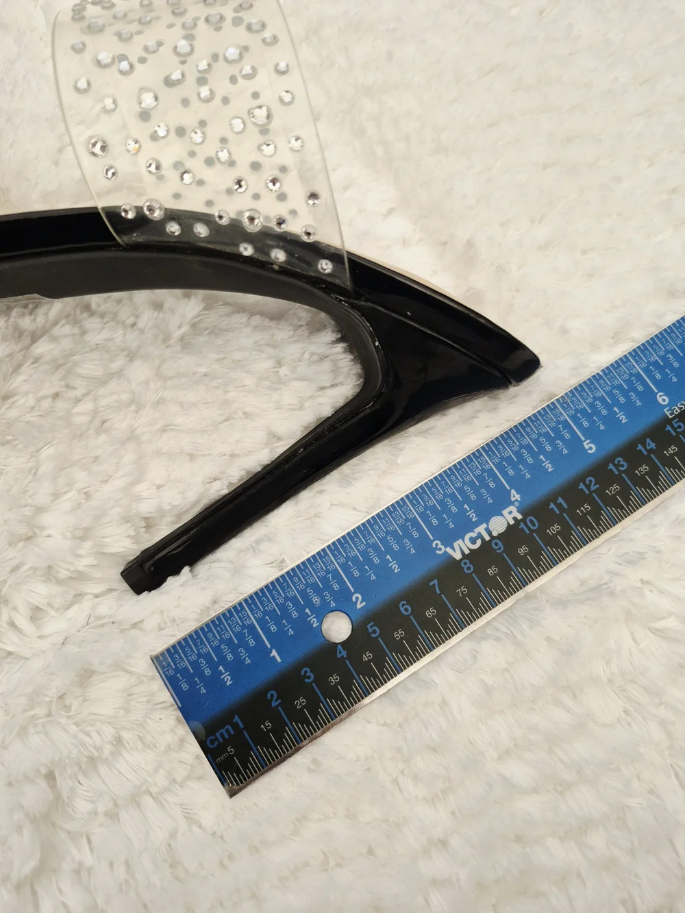 Clear Rhinestone Strap Black Pointed-Toe Heels